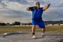  Brazilian shot put athlete Darlan Romani trains at the Brazilian Athletics Confederation (CBAt) training centre in Braganca Paulista, some 88 km from Sao Paulo, Brazil on August 28, 2019. - Current number two in the world rankings, Brazilian Darlan Romani is among the favorites to win shot put gold medal in the upcoming Doha World Athletics Championships, which will be held from September 27 to October 6 at the Qatari capital. (Photo by NELSON ALMEIDA / AFP)Editoria: SPOLocal: Bragança PaulistaIndexador: NELSON ALMEIDASecao: shot putFonte: AFPFotógrafo: STF