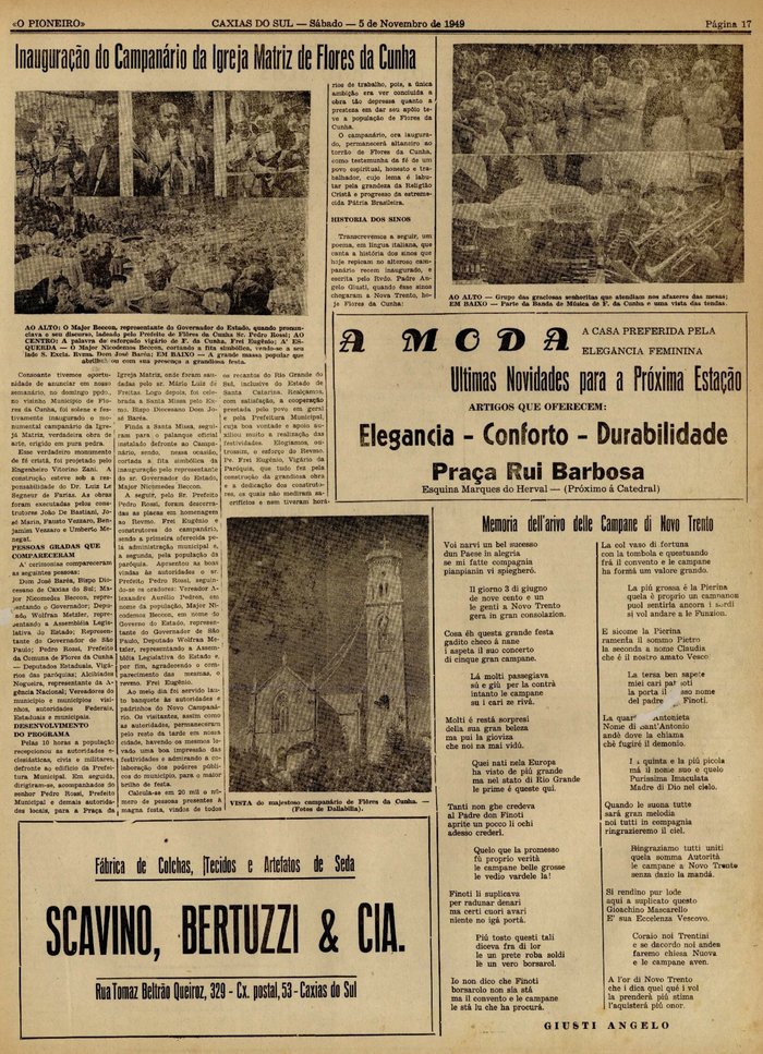 Centro de Memória da Câmara de Vereadores de Caxias do Sul / reprodução Centro de Memória da Câmara de Vereadores de Caxias do Sul / reprodução