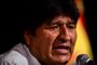 Bolivias ex-President Evo Morales gestures during a press conference in Buenos Aires, on December 17, 2019. - Bolivias interim president Jeanine Anez has said an arrest warrant will soon be issued against former president Evo Morales, who has received asylum in neighboring Argentina. (Photo by RONALDO SCHEMIDT / AFP)<!-- NICAID(14362127) -->