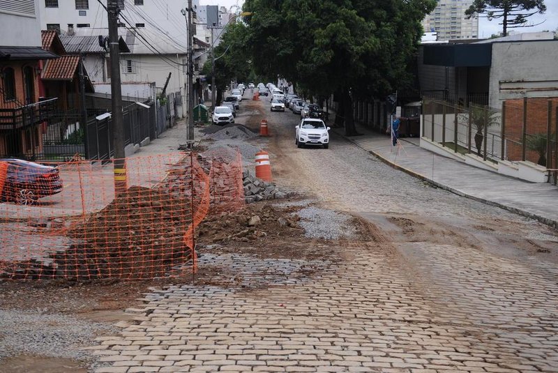  CAXIAS DO SUL, RS, BRASIL (22/01/2020)Obras na Rua Dom José Barea perto da prefeitura em Caxias do Sul. (Antonio Valiente/Agência RBS)