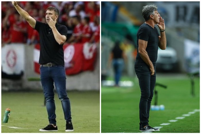 Montagem sobre fotos de Mateus Bruxel / Agencia RBS e Lucas Uebel / Grêmio Montagem sobre fotos de Mateus Bruxel / Agencia RBS e Lucas Uebel / Grêmio