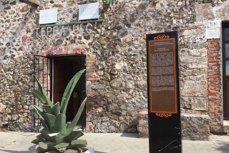Casa onde viveu Hernán Cortés em Tepeapulco, Hidalgo, México. Outubro de 2019<!-- NICAID(14494347) -->
