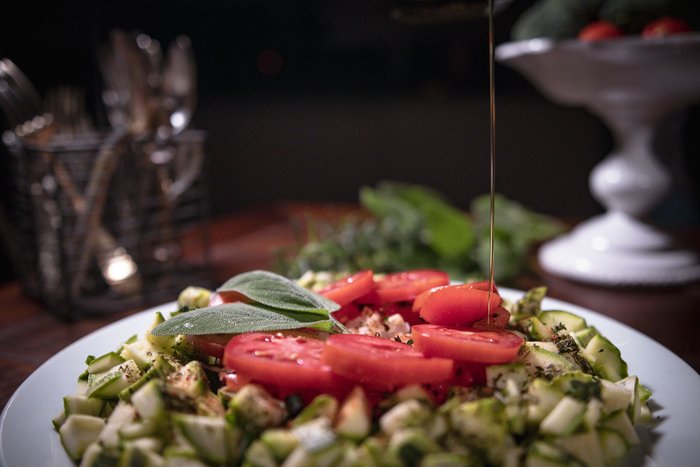Abobrinha com tomates