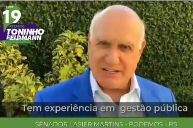 Senador Lasier Martins (Podemos) no horário eleitoral de Antonio Feldmann, candidato a prefeito de Caxias pelo Podemos<!-- NICAID(14619511) --> Senador Lasier Martins (Podemos) no horário eleitoral de Antonio Feldmann, candidato a prefeito de Caxias pelo Podemos<!-- NICAID(14619511) -->