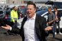 (FILES) This file photo taken on September 3, 2020 shows Tesla CEO Elon Musk gesturing as he arrives to visit the construction site of the future US electric car giant Tesla, in Gruenheide near Berlin. - The boom in demand for placing small satellites into orbit has boosted interest in small rockets, but industry players do not think the niche will become a business segment of its own. (Photo by Odd ANDERSEN / AFP)<!-- NICAID(14646386) -->