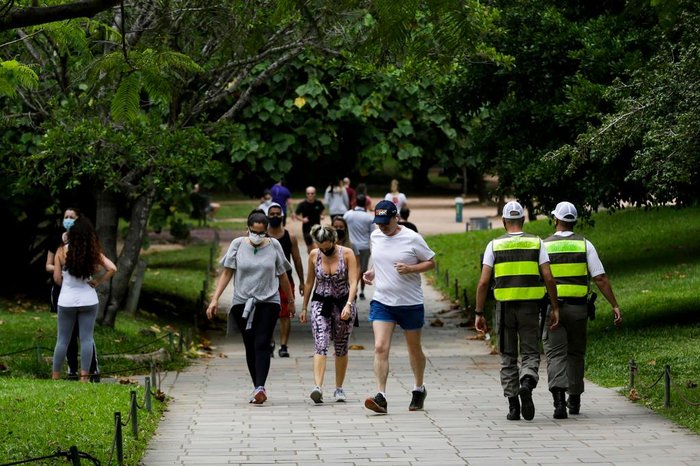 Parque Moinhos de Vento também teve movimento mais intenso durante a manhã
