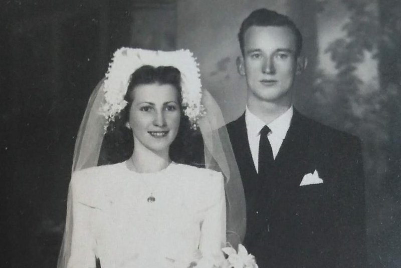 Elda Fochesato e Tercílio Fochesato. Casamento em 1947.. Ela faleceu na última terça, aos 98 anos. <!-- NICAID(14672870) -->