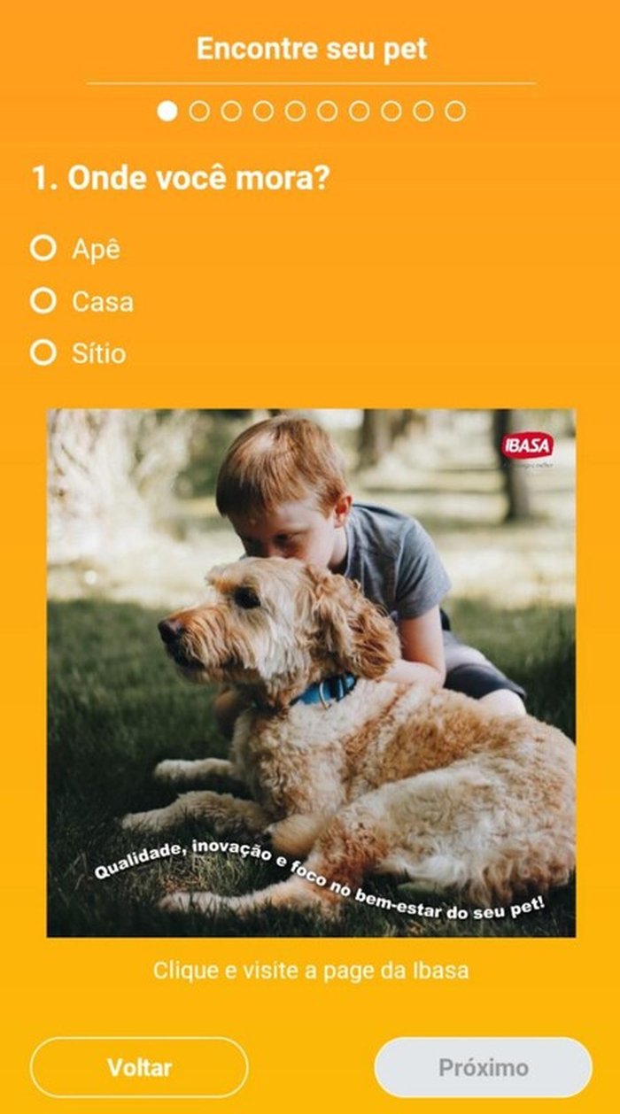 Selecione uma resposta para todas as perguntas do teste de perfil
