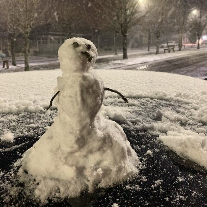 Registro de boneco de neve em São Francisco de Paula