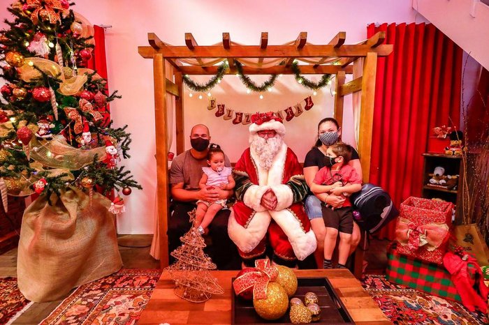 O Papai Noel chega ao Museu do Trabalho por volta de 16h, de terça-feira a domingo