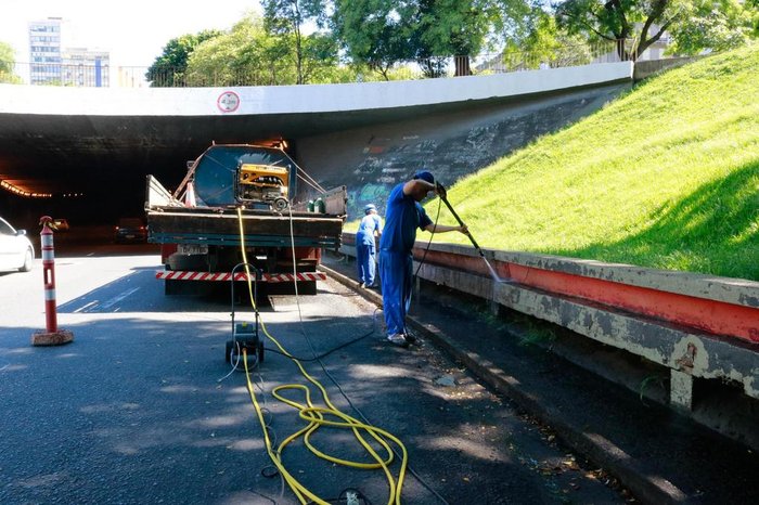 Entrada do túnel receberá uma tinta de cor cinza