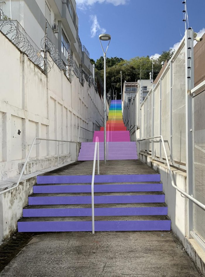Projeção de como ficará o espaço antes das intervenções dos artistas