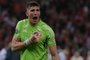 Internacional's Uruguayan goalkeeper Sergio Rochet celebrates after scoring the last shot to defeat River Plate 9-8 in the penalty shoot-out of the Copa Libertadores round of 16 second leg football match between Brazil's Internacional and Argentina's River Plate at the Beira-Rio stadium in Porto Alegre, Brazil, on August 8, 2023. (Photo by NELSON ALMEIDA / AFP)Editoria: SPOLocal: Porto AlegreIndexador: NELSON ALMEIDASecao: soccerFonte: AFPFotógrafo: STF<!-- NICAID(15506002) -->