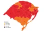 Mapa preliminar indica 16 regiões do RS em bandeira vermelha