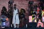Brazilian rapper Xama performs during his concert on the Sunset stage of the Rock in Rio music festival at the Olympic Park in Rio de Janeiro, Brazil, on September 3, 2022. - The Rock in Rio megafestival shakes up the city of Rio de Janeiro again starting this Friday after a three-year break due to the Coronavirus pandemic, with names like Justin Bieber, Dua Lipa and Coldplay among its principal attractions. (Photo by MAURO PIMENTEL / AFP)Editoria: ACELocal: Rio de JaneiroIndexador: MAURO PIMENTELSecao: musicFonte: AFPFotógrafo: STF<!-- NICAID(15294530) -->