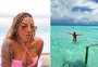 Ludmilla posa nua em mar das Maldivas
