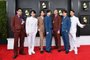 South Korean boy band BTS arrives for the 64th Annual Grammy Awards at the MGM Grand Garden Arena in Las Vegas on April 3, 2022. (Photo by ANGELA  WEISS / AFP)<!-- NICAID(15059224) -->