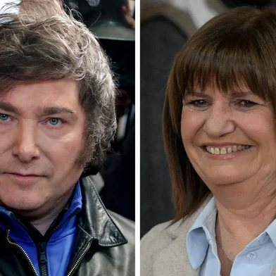 (COMBO) This combination of file pictures created on August 14, 2023, shows Argentine congressman and presidential pre-candidate for La Libertad Avanza Alliance, Javier Milei (L), casting his vote during primary elections at a polling station in Buenos Aires on August 13, 2023; Argentine presidential pre-candidate for the opporition Juntos por el Cambio party, Patricia Bullrich (C), casting her vote during primary elections at a polling station in Buenos Aires on August 13, 2023 and Argentine Economy Minister and presidential pre-candidate for the Union por la Patria party, Sergio Massa (R), speaking to the press after casting his vote during primary elections in Tigre, Argentina, on August 13, 2023. Argentines will choose between far-right lawmaker Javier Milei, centre-right coalition candidate Patricia Bullrich and Economy Minister Sergio Massa in the October 22 presidential vote, according to results from the August 13, 2023, primary election. Milei scored 30 percent of votes, ahead of Bullrich who scored 28 percent, and Massa, who came third with 27 percent. (Photo by AFP)<!-- NICAID(15514788) -->