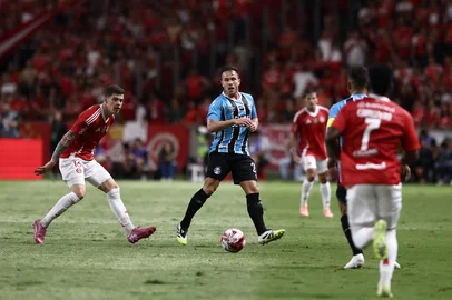 PORTO ALEGRE, RS , BRASIL, 25-01-2026: Internacional x Grêmio, clássico GRE-NAL número 449, válido pela quinta rodada do Gauchão 2026, realizado no estádio Beira-Rio. Foto: Bruno Todeschini/Agência RBSIndexador: Bruno Todeschini<!-- NICAID(16211420) -->