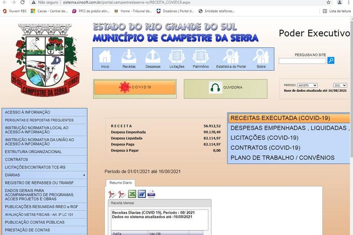 Reprodução / Site da prefeitura