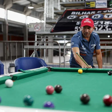 TRAMANDAÍ, RS, BRASIL, 16/01/2026: Torneio Nacional de Sinuca acontece em Tramandaí de 06 a 08 de janeiro. O evento conta com a presença de diversos nomes famosos no esporte, incluindo Baianinho de Mauá. Fotos: Duda Fortes/Agencia RBS<!-- NICAID(16205831) -->