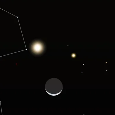 Na madrugada desta sexta-feira (25), um espetáculo raro no céu promete encantar quem estiver acordado nas primeiras horas do dia.Um alinhamento entre os planetas Vênus e Saturno e a Lua formará uma imagem curiosa, parecida com um "rosto sorridente", visível a olho nu em várias partes do mundo, inclusive no Brasil. É possível verificar o melhor horário na sua região por meio do site Time And Date.<!-- NICAID(16022450) -->