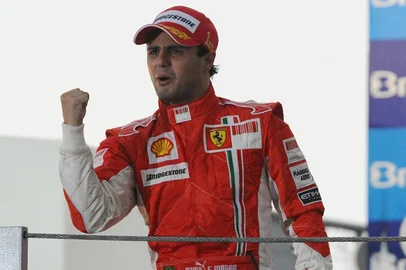 Felipe Massa após vitória no GP do Brasil de 2008.<!-- NICAID(12416057) -->