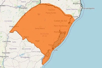 Instituto Nacional de Meteorologia (Inmet) / Reprodução Alerta de tempestade para sexta-feira (16).