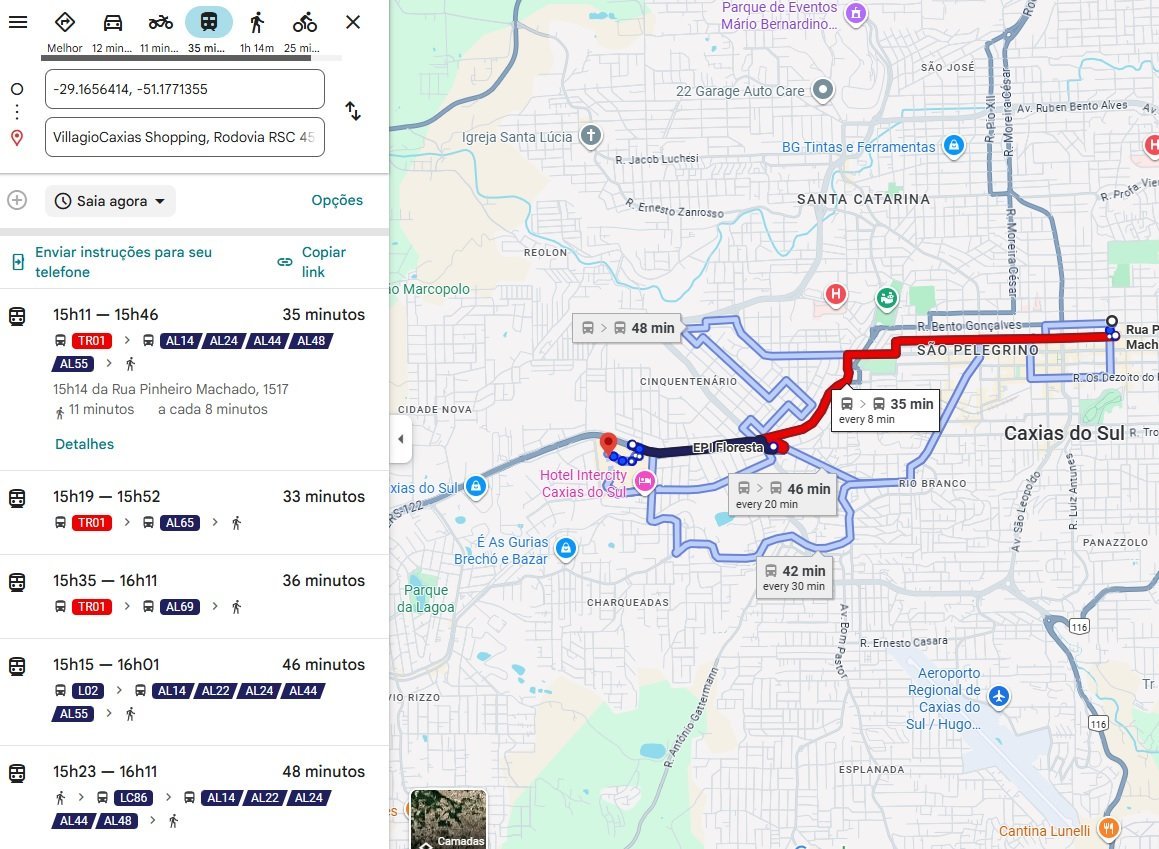 Rotas e horários do transporte público de Caxias do Sul chegam ao ...