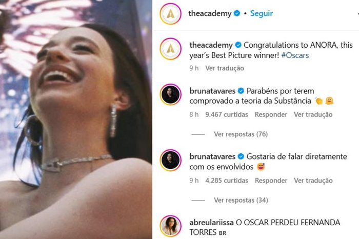 Reprodução @theacademy / Instagram