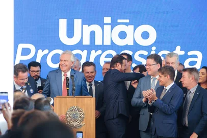 BRASÍLIA, DF. 29/4/2025. Anúncio da formação da Federação União Progressistas. Governador de Goiás, Ronaldo Caiado<!-- NICAID(16027000) -->