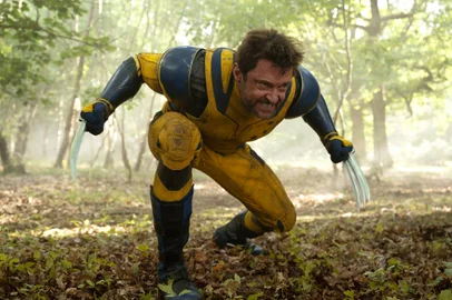 Hugh Jackman as Wolverine/Logan in 20th Century Studios/Marvel Studios' DEADPOOL & WOLVERINE. Photo by Jay Maidment. Â© 2024 20th Century Studios / Â© and â¢ 2024 MARVEL.<!-- NICAID(15815550) -->