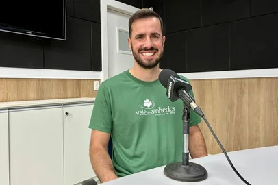 Presidente da Associação dos Produtores de Vinhos Finos do Vale dos Vinhedos (Aprovale), André Larenti, no podcast Caixa-Forte.<!-- NICAID(16248812) -->