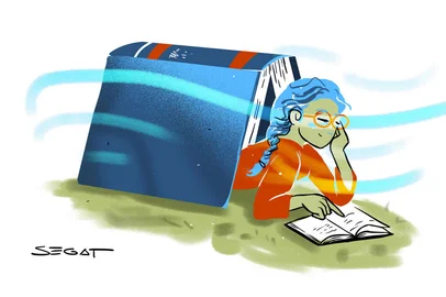 Ilustração de Charles Segat para a crônica "Livros são alento contra os dogmas", de Nivaldo Pereira, a ser publicada na edição do Almanaque dos dias 4 e 5 de outubro.<!-- NICAID(16138659) -->