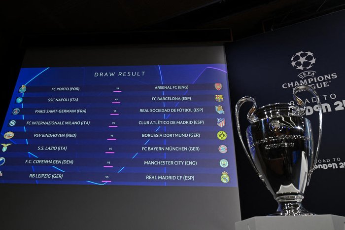 Em segundo sorteio, Uefa define PSG x Real para oitavas da Champions; veja  jogos