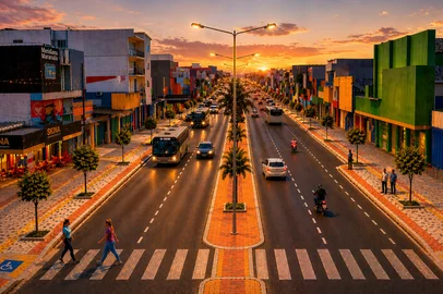 Rreprodução de como ficará a revitalização da Avenida Presidente Getúlio Vargas, em Alvorada. Foto: Prefeitura de Alvorada / Divulgação<!-- NICAID(16275547) -->