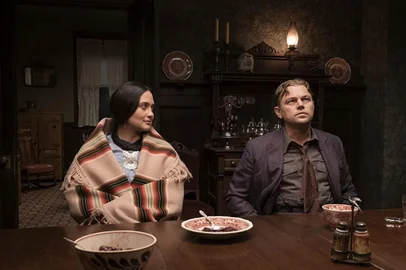 Imagem do longa Assassinos da Lua das Flores, novo faroeste de Martin Scorsese, com Leonardo DiCaprio, Robert De Niro e Lily Gladstone.<!-- NICAID(15414830) -->