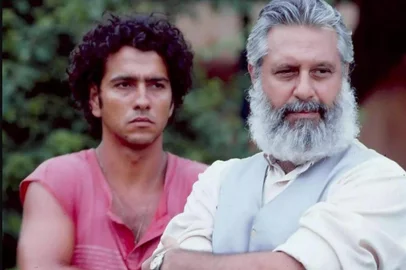 joão pedro (marcos palmeira) e josé inocêncio (antonio fagundes), renascer, 1993<!-- NICAID(15842562) -->