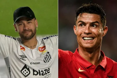 Neymar e Cristiano Ronaldo<!-- NICAID(15969351) -->