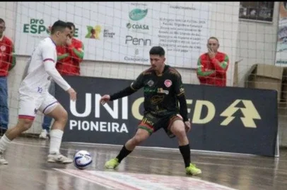 Lance de jogo Sercca x Guarany-ESP pelo Gauchão 2025.
