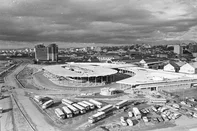 Vista aérea da  nova Rodoviária de Porto Alegre, em 1970.A rodoviária começou a funcionar em junho de 1970.#envelope: 67001<!-- NICAID(9707322) -->