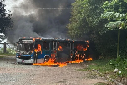 Dois ônibus foram incendiados no início da tarde desta segunda-feira (9) na zona norte de Porto Alegre. Um dos casos ocorreu no cruzamento da Avenida Antônio Giudice com a Rua Padre Máximo Coghetto, no bairro Morro Santana, onde um dos veículos ficou totalmente destruídos. O terminal da da linha 656 - Passo das Pedras funciona no local.<!-- NICAID(16241308) -->