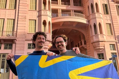 Lipsen e Lucas Bourscheid, à frente do projeto Sarau Sinalizante, na Casa de Cultura Mario Quintana.<!-- NICAID(16129433) -->