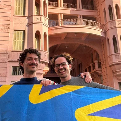 Lipsen e Lucas Bourscheid, à frente do projeto Sarau Sinalizante, na Casa de Cultura Mario Quintana.<!-- NICAID(16129433) -->