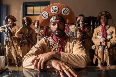 Estevam Avellar / TV Globo/Divulgação Thomás Aquino na novela Guerreiros do Sol (2025)<!-- NICAID(16056137) -->