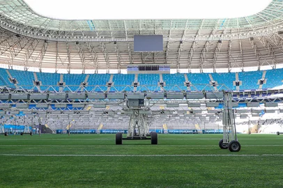 Angelo Pieretti / Grêmio,Divulgação Visita na Arena do Grêmio sobre gramado<!-- NICAID(16168036) -->