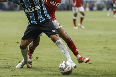 PORTO ALEGRE, RS, BRASIL, 08/03/2025- Gre-Nal 445: Grêmio e Inter se enfrentam pelo jogo de ida da final do Gauchão na Arena.  Foto: André Ávila / Agencia RBSIndexador: Andre Avila<!-- NICAID(15991447) -->