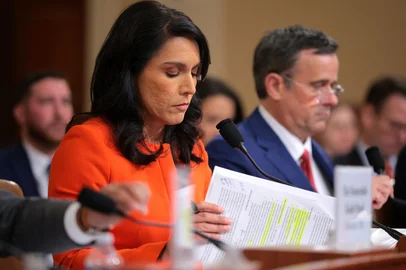 WASHINGTON, DC - MARCH 26: Director of National Intelligence Tulsi Gabbard attends an annual worldwide threats assessment hearing at the Longworth House Office Building on March 26, 2025 in Washington, DC. The hearing held by the House Permanent Select Committee on Intelligence addressed top aides inadvertently including Jeffrey Goldberg, the editor-in-chief for The Atlantic magazine, on a high level Trump administration Signal group chat discussing plans to bomb Houthi targets in Yemen.   Kayla Bartkowski/Getty Images/AFP (Photo by Kayla Bartkowski / GETTY IMAGES NORTH AMERICA / Getty Images via AFP)<!-- NICAID(16004372) -->
