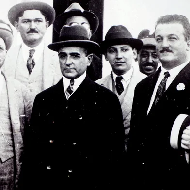Caxias do Sul, RS, BRasil (23/02/2015) Moinho Germani.   Memória 015. Na foto, Aristides Germani, Getúlio Vargas e Celeste Gobbato, em 1928. Roni Rigon/Pioneiro)<!-- NICAID(11216085) -->