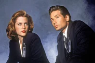 Gillian Anderson e David Duchovny interpretaram Dana Scully e Fox Mulder, agentes que investigavam fenômenos inexplicáveis em "Arquivo X"<!-- NICAID(16386887) -->